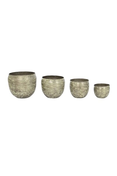 Home Esprit set jardiniere, aluminiu, verde, 39x39x33 cm