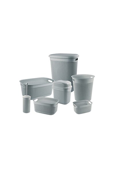 ozbience 7 Parça Banyo Seti, Kirli Çamaşır Sepeti, Çöp Kovası ve Wc Fırça