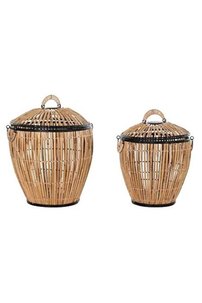 DKD Home Decor Set de 2 coșuri de depozitare Bali, DKD Home Decor, metal și r...