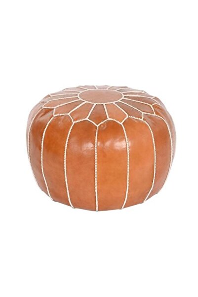 DKD Home Decor Pernă decorativă Loft, poliester și piele, cămilă, 50x50x40 cm