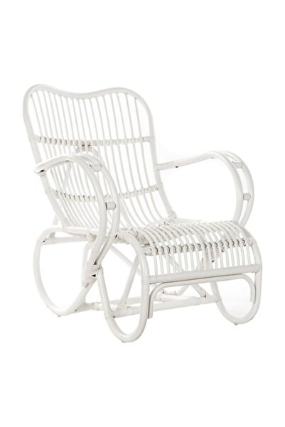 DKD Home Decor Fotoliu, Ratan, Alb, 75x85x85cm