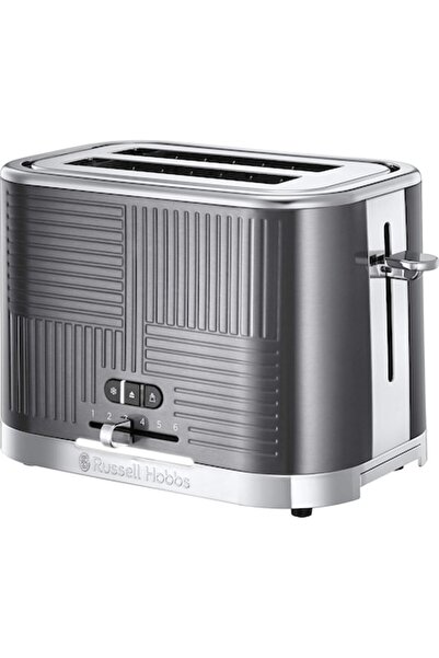 RUSSELL HOBBS Geo Steel Toaster 25250-56, 1650 W, 2 Wide Slots, Fast Toasting...