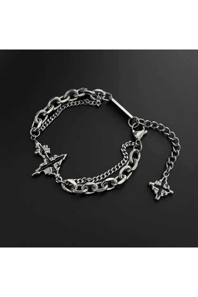 Choice Steel color Fashion Dark Cross Bracelet for Men Stainless Steel Chain ...