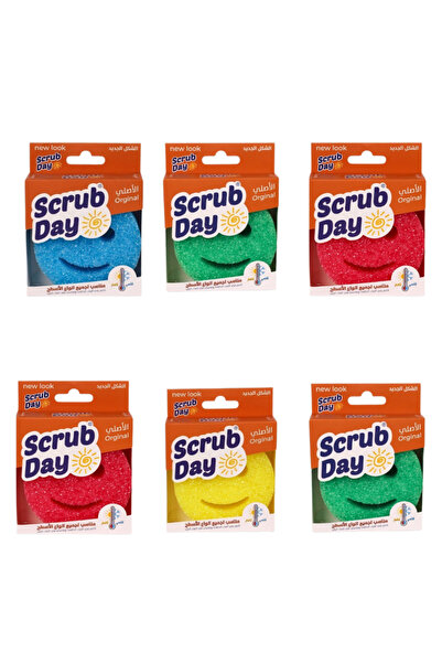 Scrub Day الإسفنجة الأصلية الذكية 6 قطع تتكيف مع حرارة الماء لتنظيف سهل وفعال.