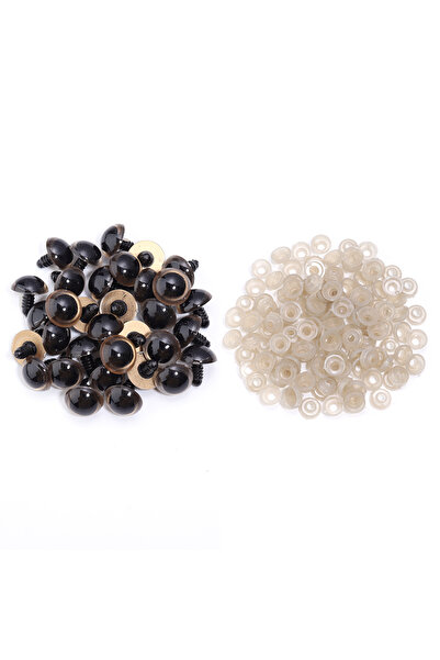 Choice 50 قطعة ذهبية 8 مم، 50 قطعة عيون بلاستيكية سوداء 8-20 مم لألعاب أميجور...