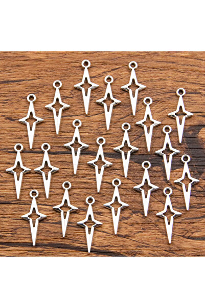 Choice 50 قطعة من الفضة العتيقة 10 × 23 مم 2 لون بالجملة سحر نجمة مخرمة المعل...