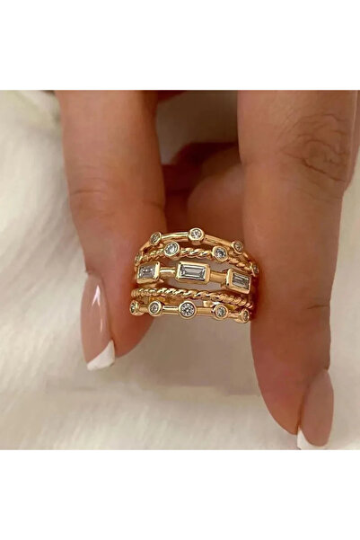 Choice 1 قطعة من خواتم الشمس المطلية بالذهب عيار 18 قيراطًا باللون الذهبي للنساء، مرصعة بحجر طبيعي ومزخرفة بنسيج معدني مجوف