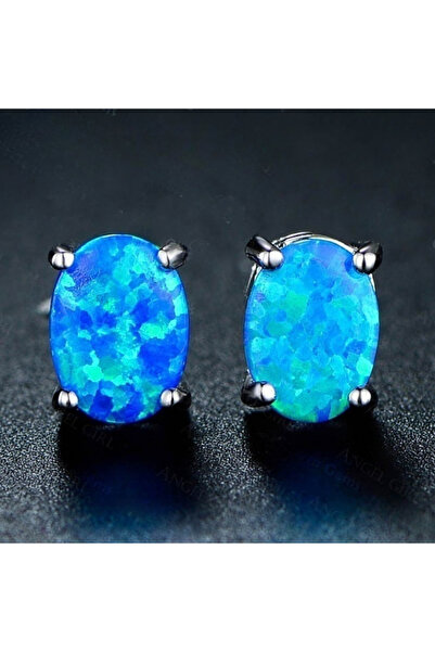 Choice N669-2 2023 New Cute Female Blue Fire Opal Stud Earrings Boho Silver Color Wedding Jewelry Small Rou