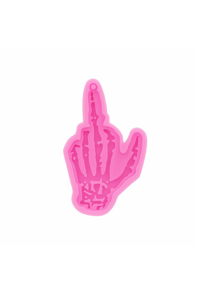 Choice قالب سلسلة مفاتيح وردي GJ-1013، قالب سيليكون على شكل هيكل عظمي، قوالب طين كعكة الشوكولاتة من البوليمر الراتنجي، أقراط