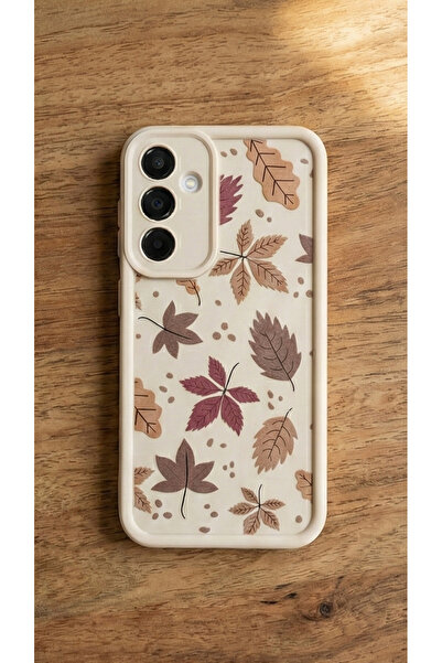 Rivor Samsung Galaxy S26 Plus Uyumlu Kılıf Kamera Korumalı Sonbahar Yaprakları Desenli Kabartmalı Lüks Silikon Kapak