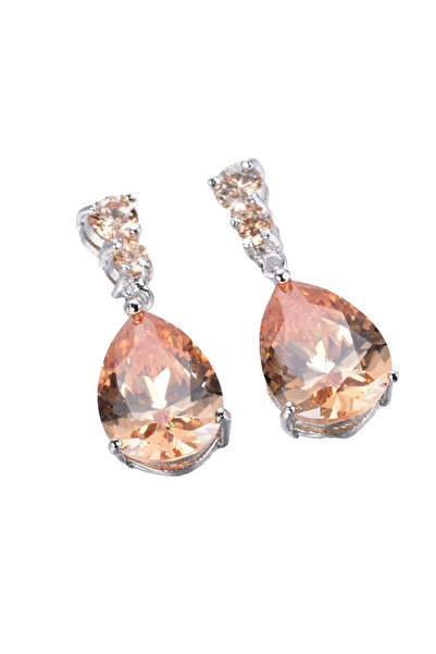 Choice أقراط متدلية فاخرة باللون البرتقالي للنساء من الكريستال الأرجواني بنمط...