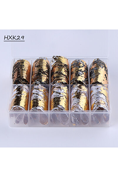 Choice ملصقات أظافر HXK29، 10 لفات/صندوق، ورق ألومنيوم، ورق شبكي ثلاثي الأبعا...