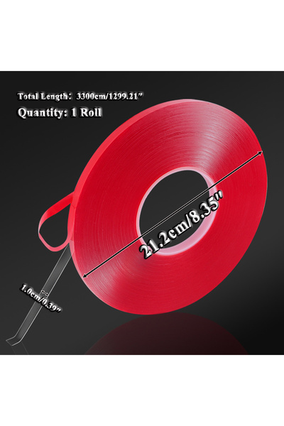 Choice 33m (Width 10mm) 1 Roll Double Sided Red Adhesive Nail Tape Strong Acrylic Glue Strip for Nail Tips