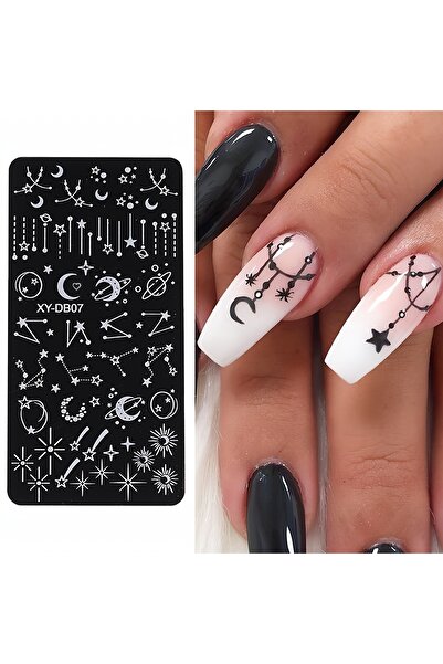 Choice XY-DB07 Y2K Star Moon Nail Nail Art Stamping Plate Geometry Flowers Le...
