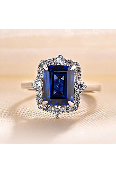 Choice 9 خواتم هويتان نوبل النسائية من الزركونيا المكعبة الزرقاء Q700، إكسسوا...