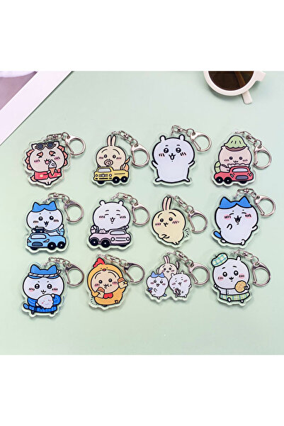 Miniso 5 سم 13 شخصية أنمي تشييكاوا لطيفة وجميلة سلسلة مفاتيح أكريليك إكسسوارا...