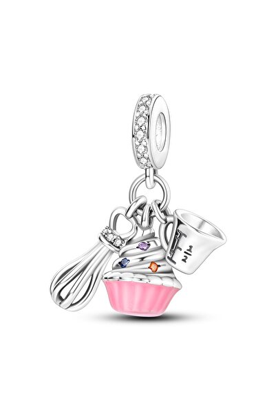 Choice23 KTC724 925 Silver Pink Series Charms Pendant Lovely Dangle Pink Perf...