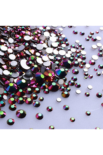 Choice Rainbow Rose Gold 1440Pcs Mix Size Glass Flatback Rhinestone Glitter C...