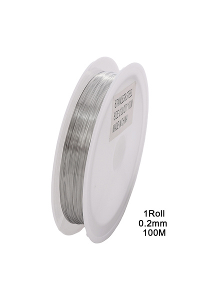 Choice 0.2 مم 100 متر 1 لفة سلك 304 من الفولاذ المقاوم للصدأ سلك خرز يدوي الص...