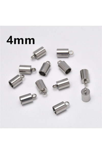 Choice 10 قطع من اللون الأصلي 4 مم، 10 قطع من غراء الفولاذ المقاوم للصدأ 2-10 مم في أغطية نهايات الحبل البرميلية لشرابات الجلد