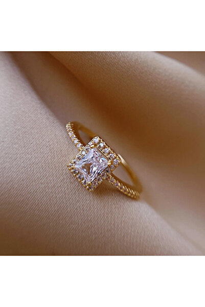 Choice HR616-1 خواتم مفتوحة ذهبية اللون مرصعة بالزركون المربع البسيط الرائع ل...