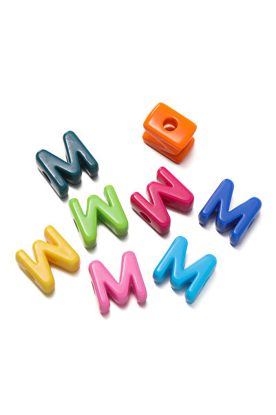 Choice10 M 10pcs/Lot Acrylic Letter Large Hole Beads Charm Loose Spacer Bead ...