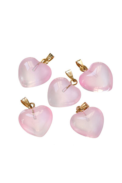 Choice 10 قطع من الخرز الكريستالي التشيكي على شكل قلب وردي اللون، قلادة ساحرة...