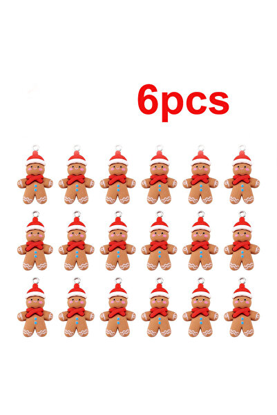 Choice 6 قطع 2/6/13 قطعة من الراتنج على شكل شخص خبز الزنجبيل، تستخدم في صنع الأساور والقلائد والأقراط بنفسك