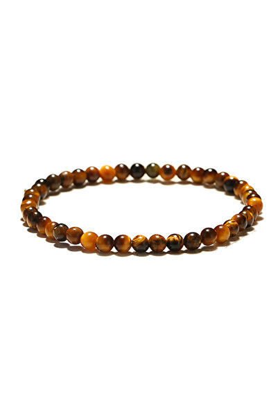 Choice 19.5cm 7.7Inch TigerEyesStone Simple Style 4mm Beads Strand Bracelet F...