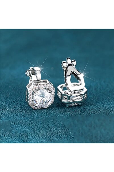 Choice E10494-02-01 Female Cute Small Clip Earrings White Zircon Round Stone ...