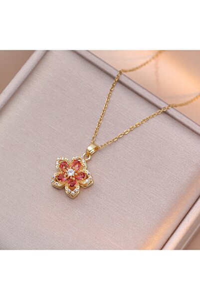 Choice NC24Y0051-1 قلادة زهرة دوارة فاخرة خفيفة الوزن من الزركون اللامع للنسا...