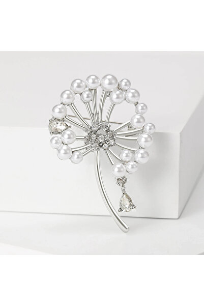 Choice دبابيس الهندباء من حجر الراين White3926 للنساء، دبابيس نباتية من اللؤل...