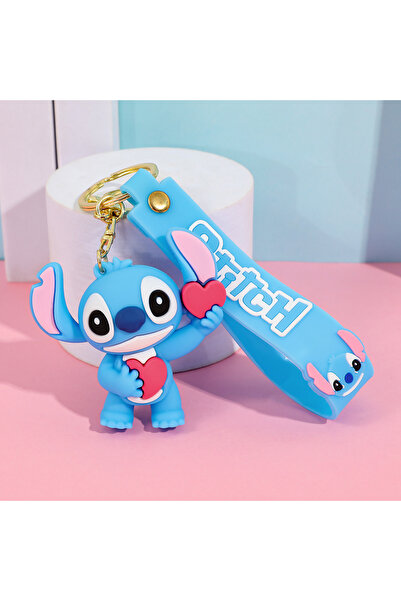 Choice سلسلة مفاتيح KC3950 Stitch، سلسلة مفاتيح دمية من مادة PVC لطيفة مع حلقة سلسلة لمحبي الأنمي Kawaii Carto