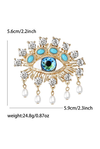 Choice دبابيس زينة عيون كلاسيكية مرصعة بأحجار الراين، متعددة الألوان، زرقاء 4...