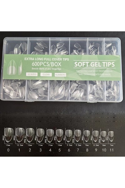 Choice أطراف أظافر صناعية قصيرة من الجل الناعم على شكل لوز 600، قصيرة مربعة الشكل على شكل نعش، على شكل لوز، على شكل رقعة