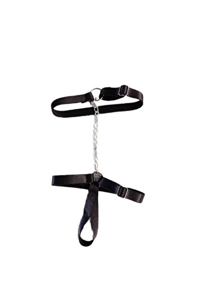 Choice قطعة واحدة فقط باللون الأسود 【MAX-22】سوار كاحل بسلسلة قوطية سوداء مرنة للنساء