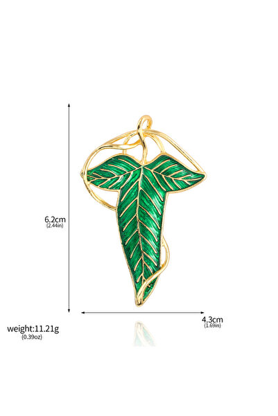 Miniso X00570-04 بروش سيد الخواتم هوبيت قزم شارة ورقة خضراء دبوس معدني ياقة ق...