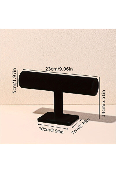 Choice حامل أساور على شكل حرف T أسود قطعة واحدة، حامل عرض الأساور والقلائد، ح...