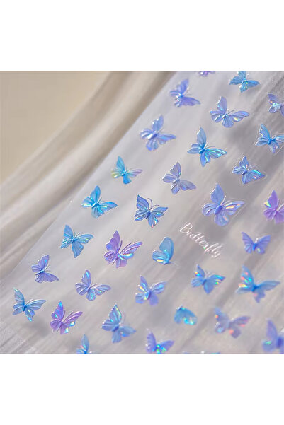 Choice ملصقات أظافر على شكل فراشة لامعة بتقنية 5D من M 2467، زينة أظافر أورور...