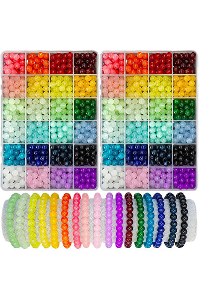 Choice 1200pcs 1200PCS 48 CompartmentsGlass Beads for Jewelry Making, 24 Colo...