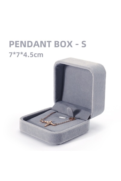 Choice صندوق قلادة S من سلسلة مخملية رمادية رقيقة، صندوق مجوهرات، صندوق خاتم،...