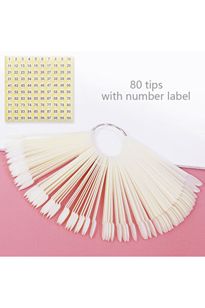 Choice 80 قطعة من أعواد عرض الأظافر البيضاوية الطبيعية، 80/50/20 قطعة، عينة أ...