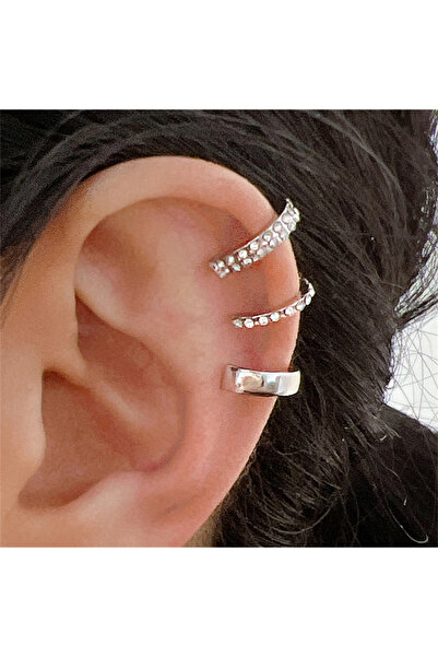 Choice CS5679302JCA6 3 قطع أقراط أذن معدنية بسيطة عتيقة من الكريستال للنساء المراهقات باللون الذهبي غير قابلة للثقب