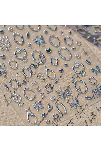 Choice ملصقات أظافر فنية على شكل فراشة ذهبية خماسية الأبعاد MS840S، على شكل ق...