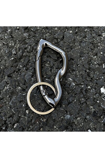 Choice سلسلة مفاتيح معدنية ملتوية سوداء بمشبك قوطي مع قفل وحلقة مفاتيح للسيار...