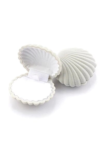 Choice Grey 1 Piece Lovely Shell Shape Velvet Jewelry Box Wedding Engagement ...