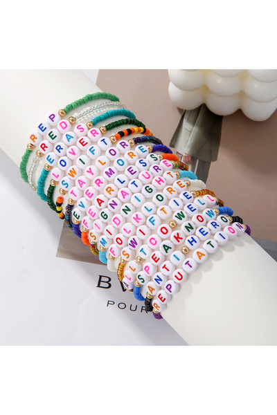 Choice ZJ11784 أزياء إبداعية مهرجان مروحة تايلور الملونة طين البوليمر الأبجدي...