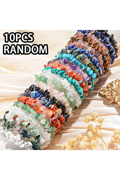 Choice مجموعة أساور حصى نسائية عشوائية من 10 قطع، 5/10/20 قطعة، سوار من خرز ا...