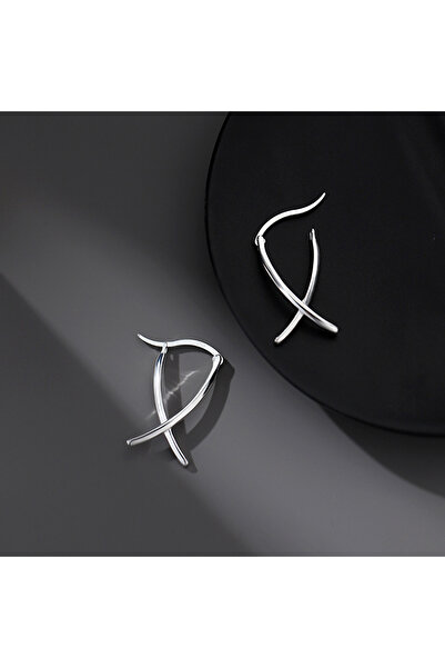 Choice AEH70401 زوج واحد من الأقراط الفضية اللون ببساطة أقراط هندسية فريدة من...