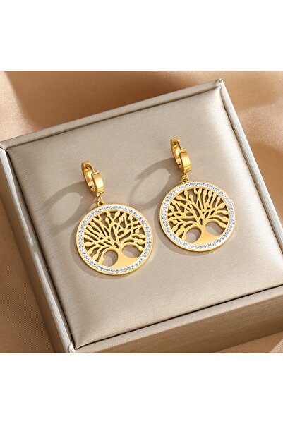 Choice زوج واحد من الأقراط - ذهبي، زوج واحد من الأقراط المصنوعة من الفولاذ ال...